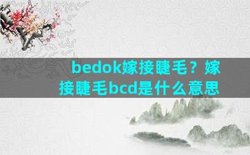 bedok嫁接睫毛？嫁接睫毛bcd是什么意思