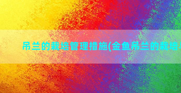 吊兰的栽培管理措施(金鱼吊兰的栽培与管理)