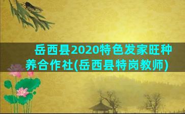 岳西县2020特色发家旺种养合作社(岳西县特岗教师)