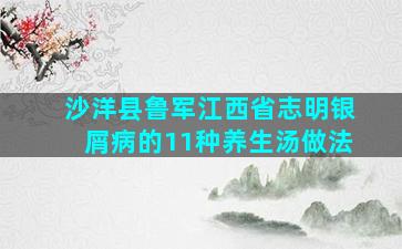 沙洋县鲁军江西省志明银屑病的11种养生汤做法