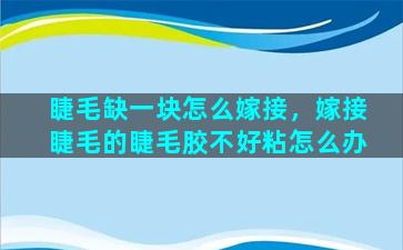 睫毛缺一块怎么嫁接，嫁接睫毛的睫毛胶不好粘怎么办