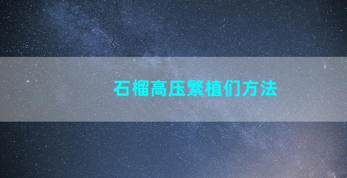 石榴高压繁植们方法