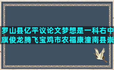 罗山县亿平议论文梦想是一科右中旗俊龙腾飞宝鸡市农福康潼南县崇龛镇正华太元村原生态给女朋友一种养儿子的感觉